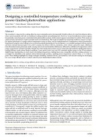 Designing a controlled-temperature cooking pot for power-limited photovoltaic applications